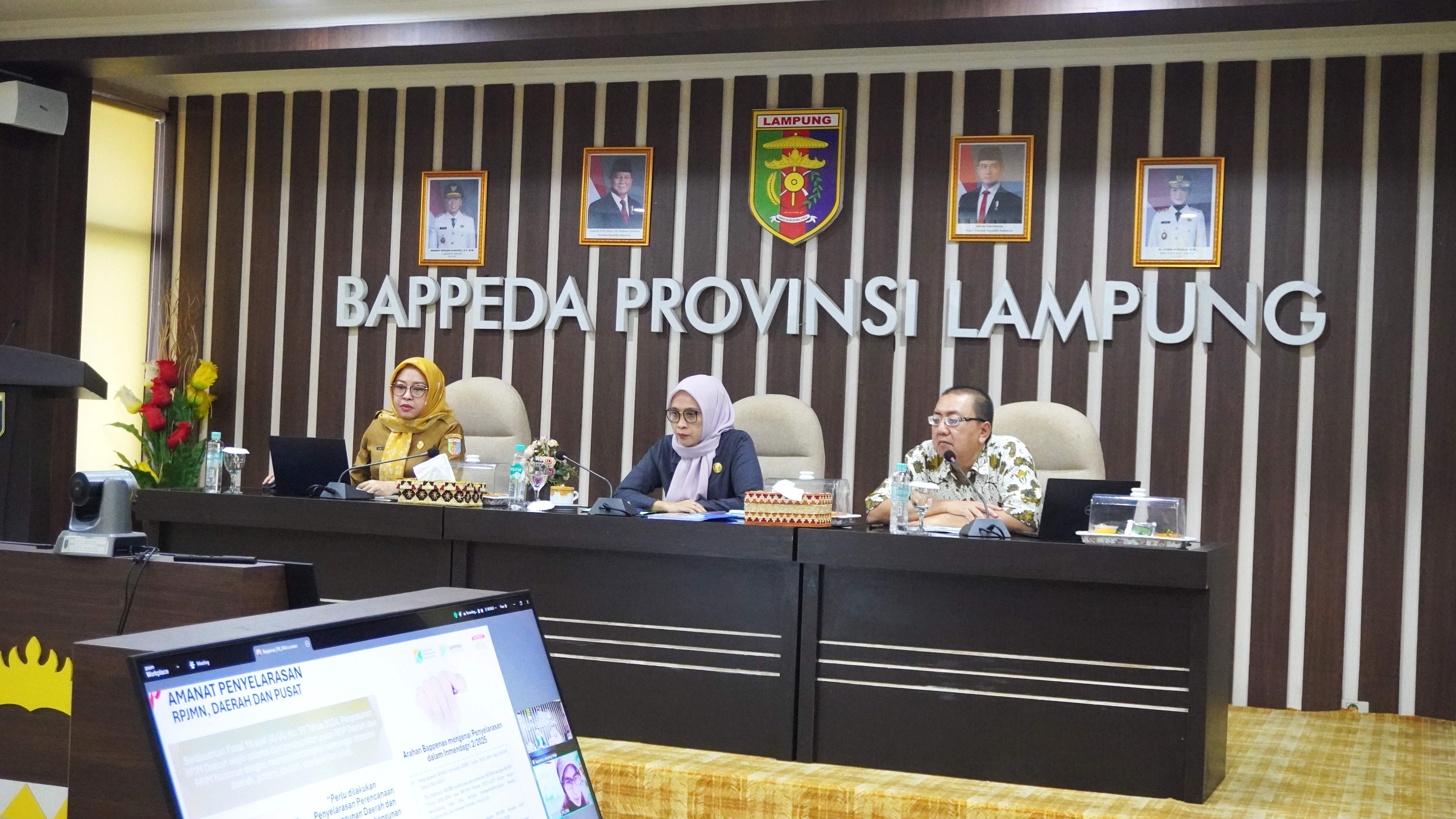 Bappeda Provinsi Lampung Ikuti Pendampingan Penyelarasan RPJMD dengan RPJMN Tahun 2025-2029 Provinsi Lampung oleh Bappenas RI
